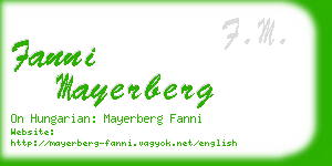 fanni mayerberg business card